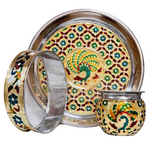 Peacock Meenakari Karwa Chauth Thali Set