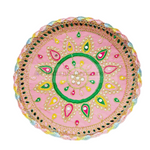 Pink Embroidery Karwachauth Thali Set - indiansupermarkt