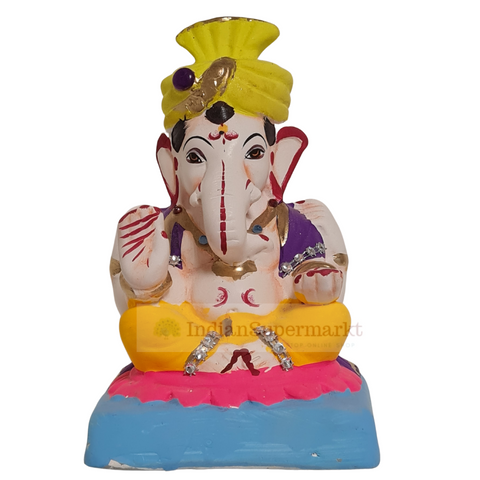 Eco Friendly Mahisuri Pheta Ganpati or Shadu Mati Peshwa Pheta Ganesha 7"