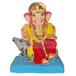 Eco Friendly Ganesha on Mushak Load Ganesha  8"