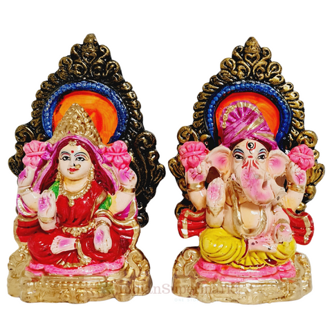 Clay Idols Laxmi Ganeshji Pair