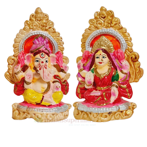 Clay Idols Laxmi Ganeshji Pair