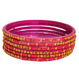 Pink Glass Bangles - indiansupermarkt