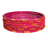 Glass Bangles Pink Colour - indiansupermarkt