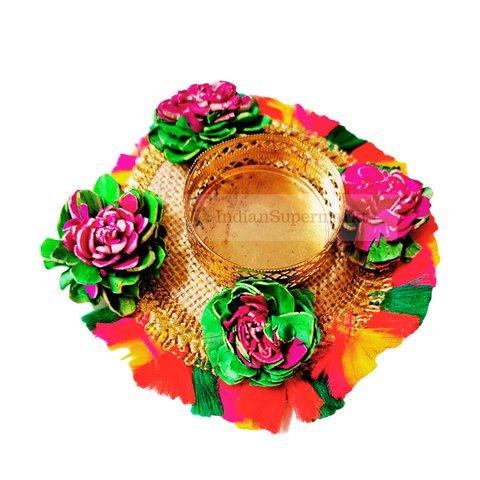 flower decor tea light - indiansupermarkt