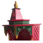 Wooden Mandir Sri Vedic Griha (Home of the Divine) Tradional Red