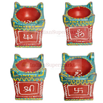 Hatri Tulsi Clay Diya Pack of 4