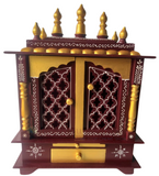 Wooden Mandir "Prarthana Mandir" (Prayer Shrine) Tradional Brown