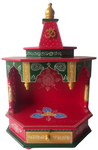 Wooden Mandir Sri Vedic Griha (Home of the Divine) Tradional Red