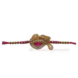 Pink Thread work Rakhi