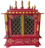 Wooden Mandir "Prarthana Mandir" (Prayer Shrine) Tradional Red