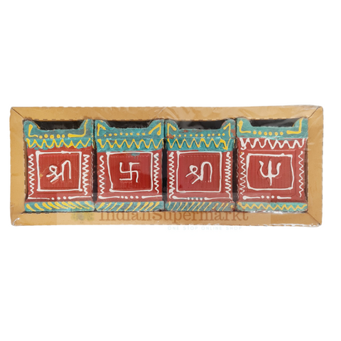 Hatri Tulsi Clay Diya Pack of 4