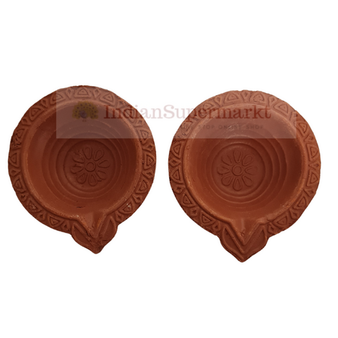 Plain Clay Mitti Diya - Pack of 2