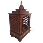 Wooden Mandir "DharmaSanskriti" (Culture of Righteousness) Tradional  Dark brown polish