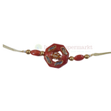 Kundan Gem stone Red Rakhi