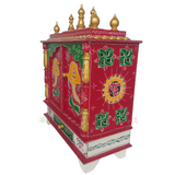 Wooden Mandir "Bhakti Bhavan" (House of Devotion) Tradional Red