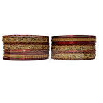 Metal Bangles Red Set of 24  - Size 2.8inc