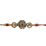 Kundan Gem Yellow Rakhi Thread