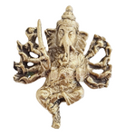 Mini Brass Ganesha Idol/Pendant 10 Armed - 3.5cm