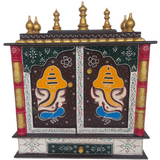 Wooden Mandir "Bhakti Bhavan" (House of Devotion) Tradional Brown