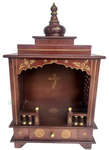 Wooden Mandir "DharmaSanskriti" (Culture of Righteousness) Tradional  Dark brown polish