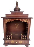 Wooden Mandir "DharmaSanskriti" (Culture of Righteousness) Tradional  Dark brown polish