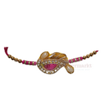 Pink Thread work Rakhi