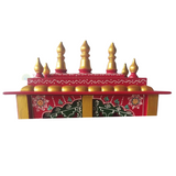 Wooden Mandir "Prarthana Mandir" (Prayer Shrine) Tradional Red