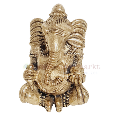 Mini Brass Ganesha Idol Sitting - 2.5cm