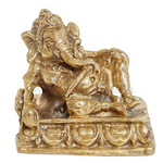 Mini Brass Ganesha Idol Sitting on throne - 2cm