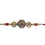 Kundan Gem Red Rakhi Thread