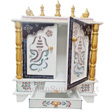 Wooden Mandir "Bhakti Bhavan" (House of Devotion) Tradional White