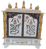 Wooden Mandir "Bhakti Bhavan" (House of Devotion) Tradional White