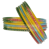 Glass Bangles Simple Multicolour - 6Pc